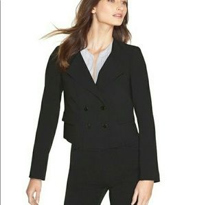 WHBM Black Double Breasted Modern Crop Jacket  sz8